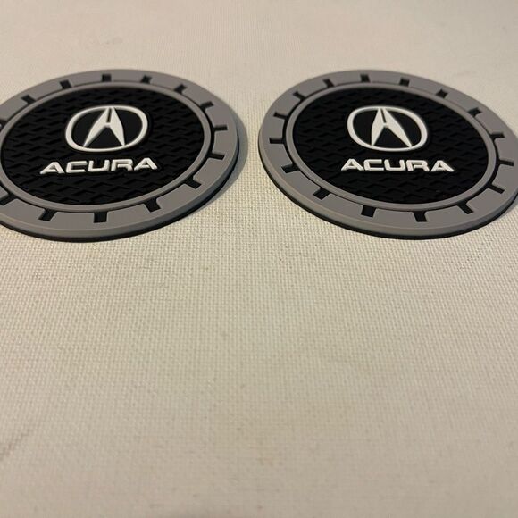 Acura car cup Coasters in black and gray. Set of 2 NWT - Picture 3 of 4